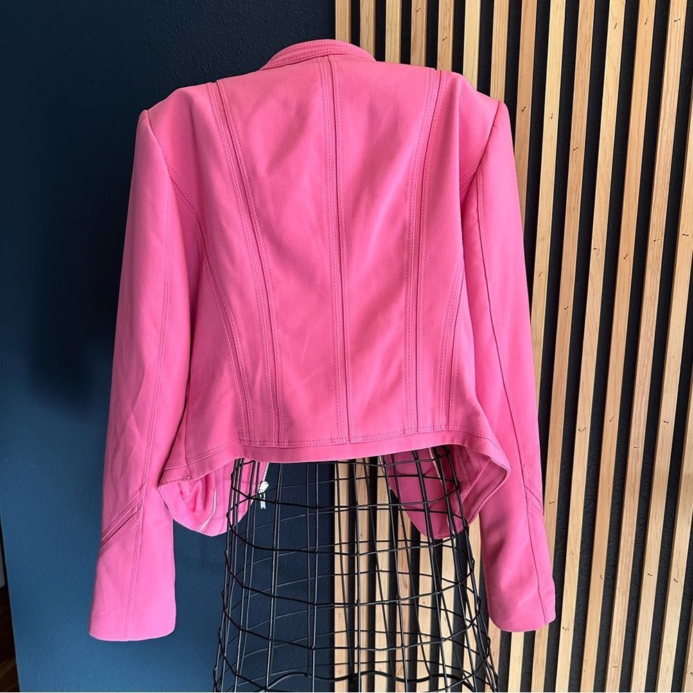 White House Black Market Pink Moto Utility Jacket - Picture 4 of 6